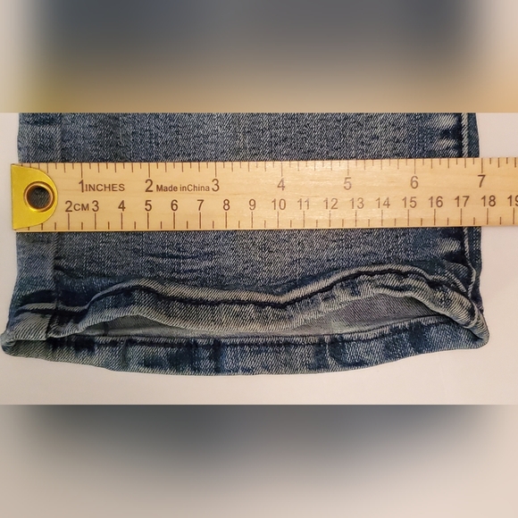 True Luck Jeans Mens 36x32 Blue Designer Moto Denim Worn Look Motorcycle Style - Picture 6 of 10